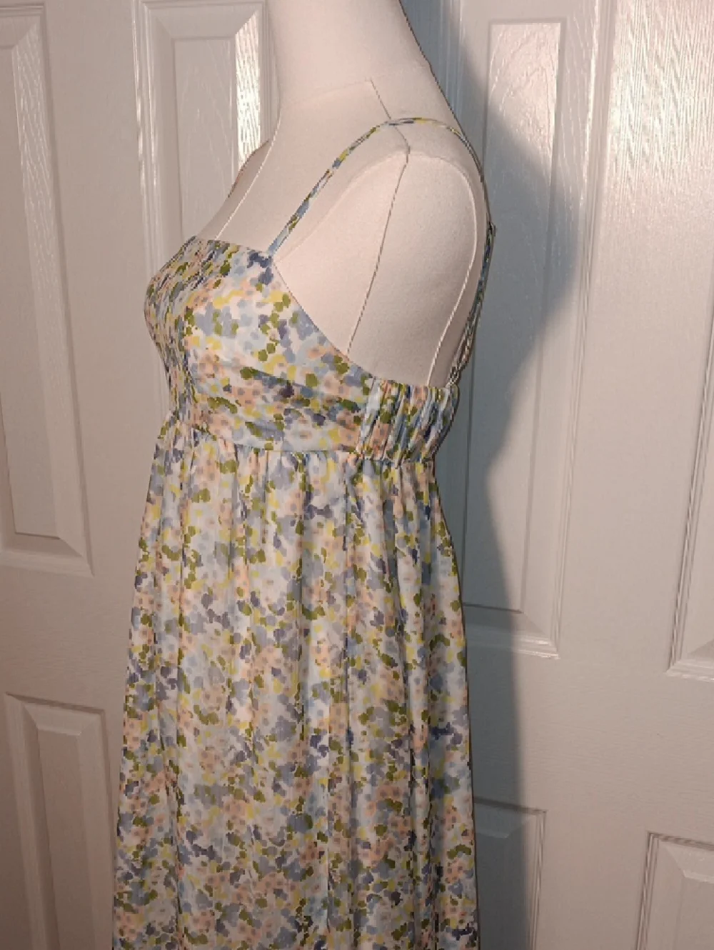 Abercrombie & Fitch Pastel Floral Maxi Dress in Blue, Green, Cream